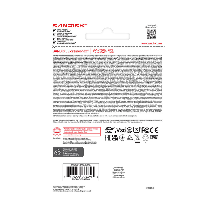SanDisk 1TB Extreme PRO UHS-I SDXC V30 250R Memory Card