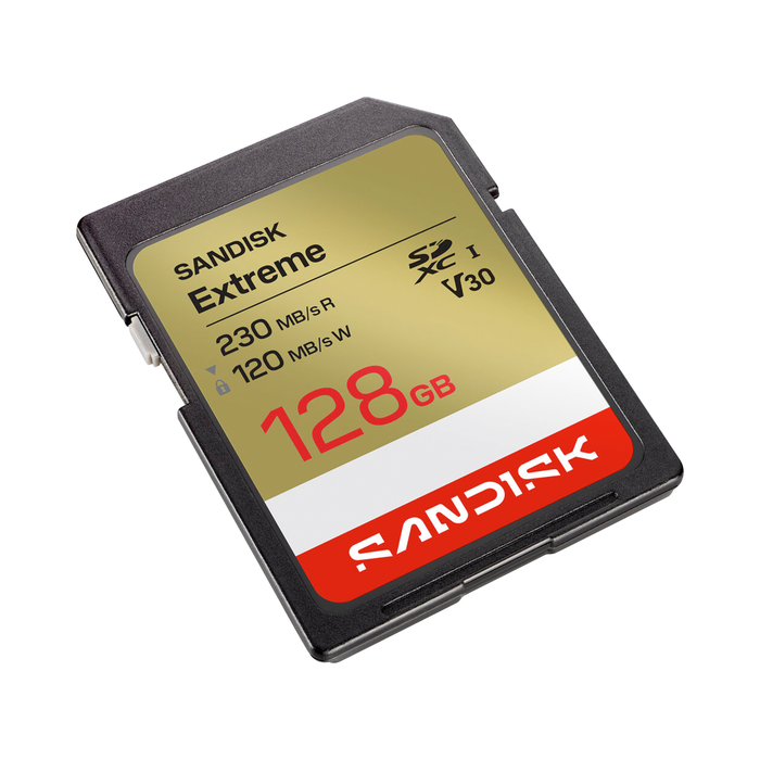 SanDisk 128GB Extreme UHS-I SDXC V30 230R Memory Card