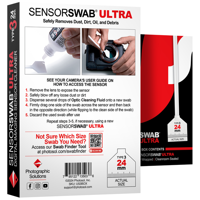 Photographic Solutions Type 3 Sensor Swab Ultra for Full-Frame Sensors, 24mm, 12-Pack