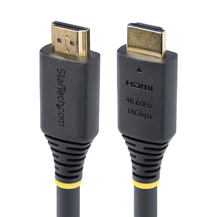 StarTech Premium Certified High Speed 4K 60Hz/1440p 144Hz, HDR10/HDCP 2.2/ARC, 18Gbps, Male to Male UHD 2.0 HDMI Cable - 25ft (7.6m)