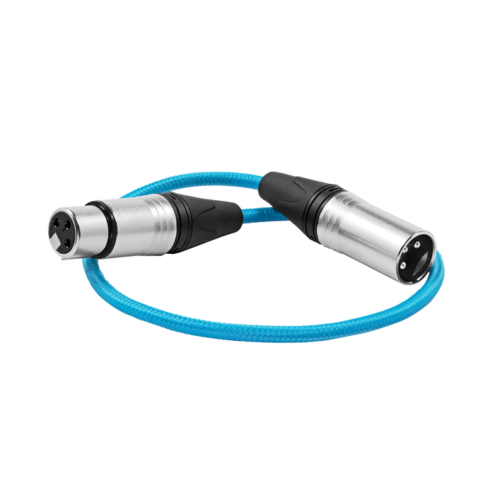 Kondor Blue XLR Male to XLR Female 18" Audio Cable for On-Camera Mics