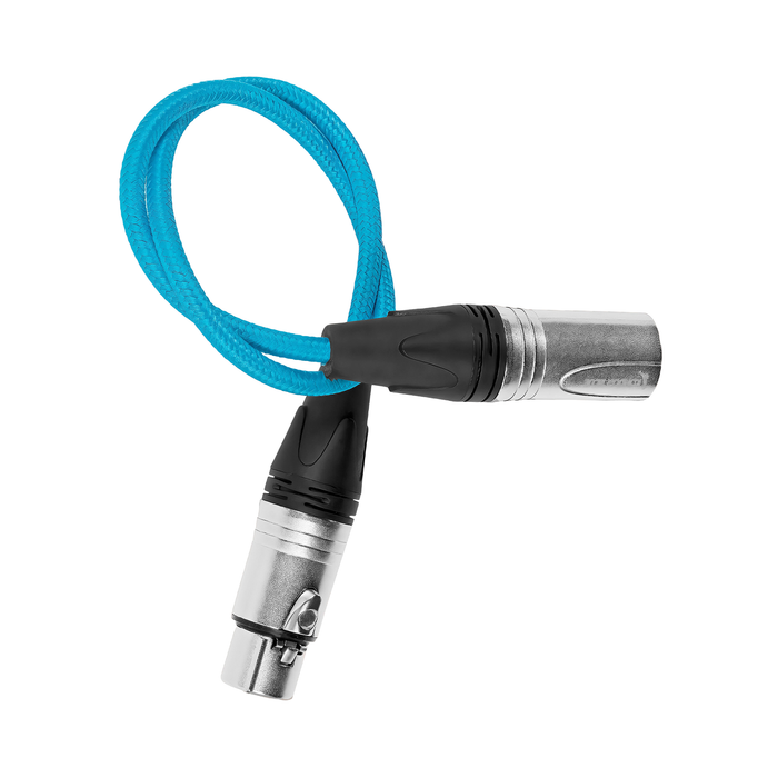 Kondor Blue XLR Male to XLR Female 18" Audio Cable for On-Camera Mics