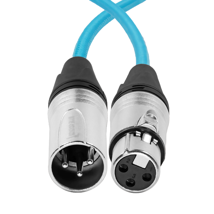 Kondor Blue XLR Male to XLR Female 18" Audio Cable for On-Camera Mics