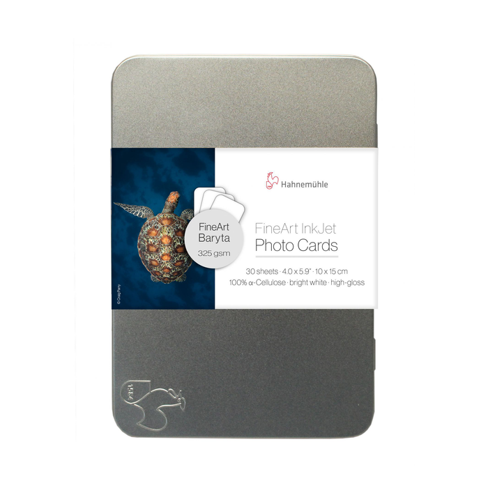 Hahnemühle FineArt Baryta Glossy FineArt Photo Cards in Tin Box, 325, 4" x 6" - 30 Cards