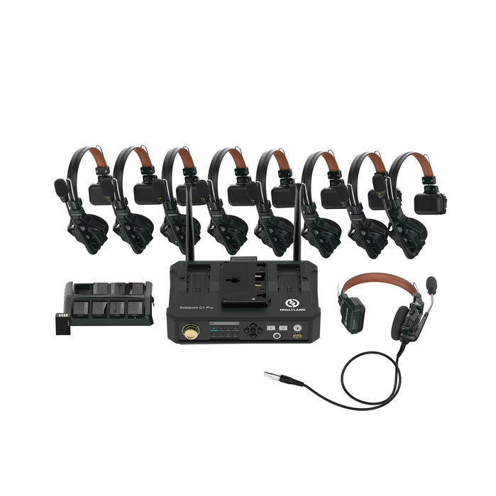 Hollyland Solidcom C1 Pro-Hub8S ENC 9-Person Full-Duplex Wireless Intercom System with Hub (1.9 GHz)