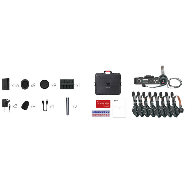 Hollyland Solidcom C1 Pro-Hub8S ENC 9-Person Full-Duplex Wireless Intercom System with Hub (1.9 GHz)