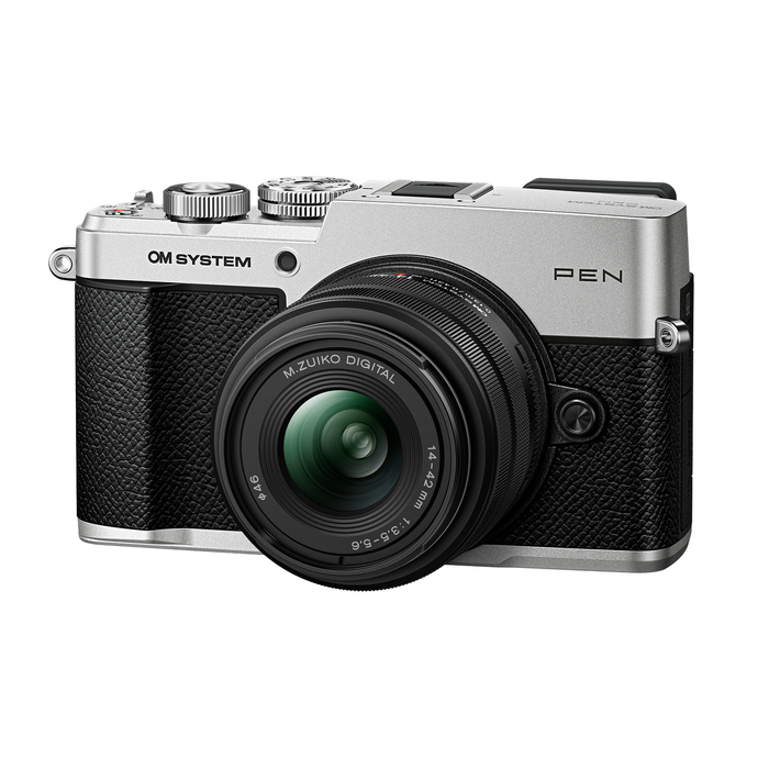 OM System PEN Camera with M.Zuiko 14-42mm f/3.5-5.6 III Lens & ED 40-150mm f/4.0-5.6 R Lens - Silver
