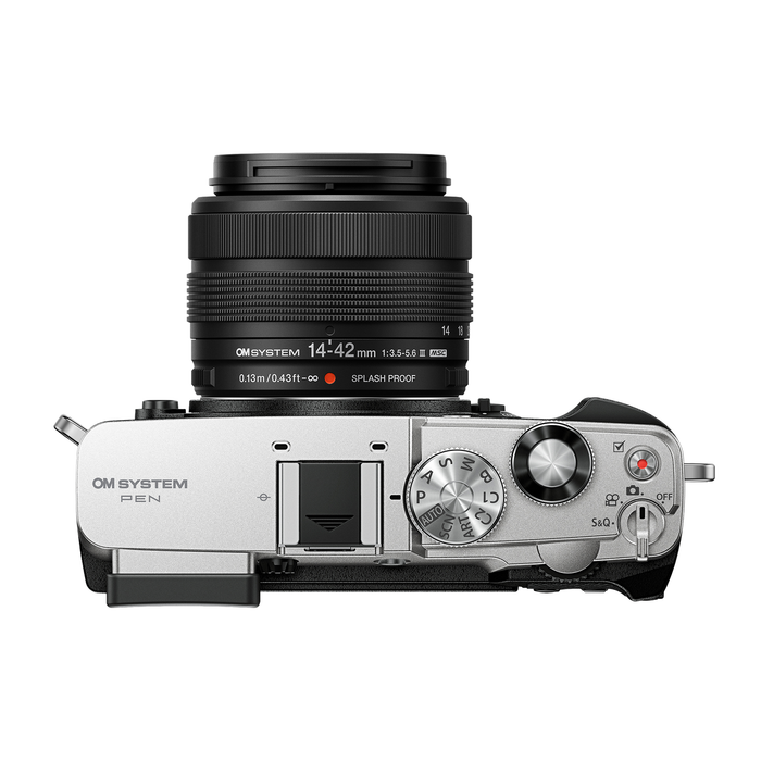 OM System PEN Camera with M.Zuiko 14-42mm f/3.5-5.6 III Lens & ED 40-150mm f/4.0-5.6 R Lens - Silver