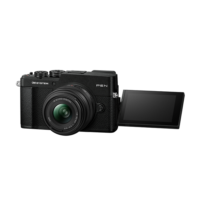 OM System PEN Camera with M.Zuiko 14-42mm f/3.5-5.6 III Lens & ED 40-150mm f/4.0-5.6 R Lens - Black