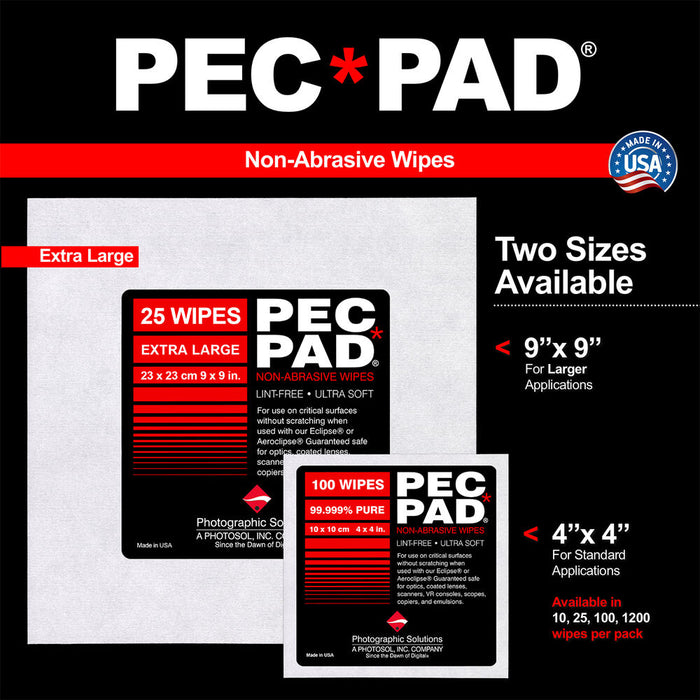 Photographic Solutions PEC-PAD Photo Wipes, 4 x 4" - 100 Sheets