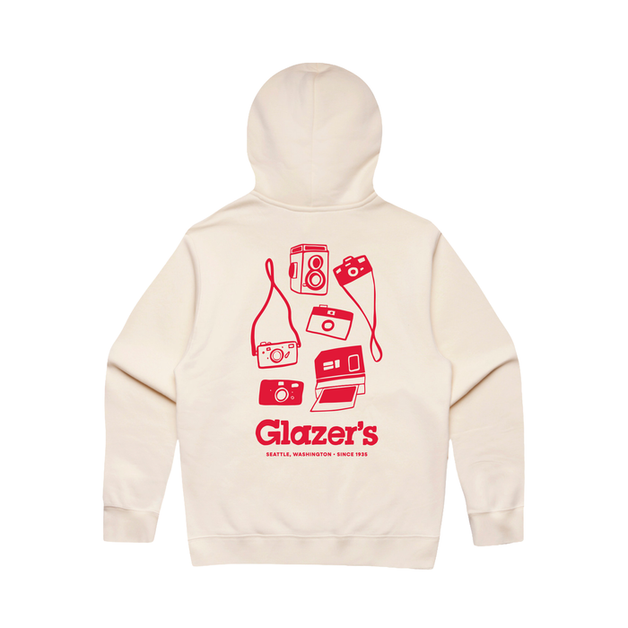 Glazer's Camera Collage Hoodie Ecru - 3XL