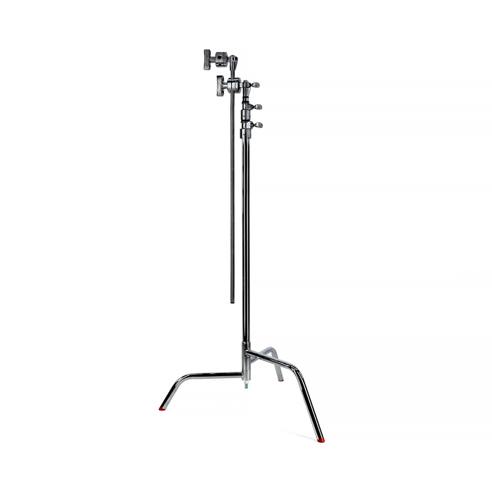 Matthews 40" Double Riser Spring Loaded Folding C-Stand with Grip Head & Arm Chrome