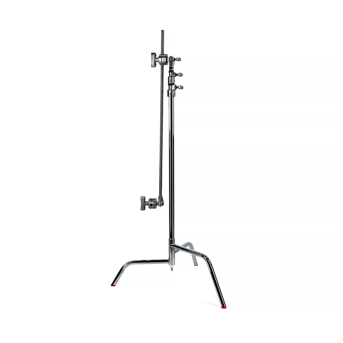 Matthews 40" Double Riser Spring Loaded Folding C-Stand with Grip Head & Arm Chrome