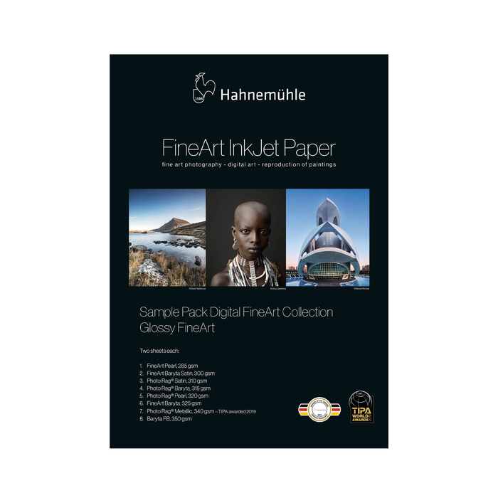 Hahnemühle Sample Pack Glossy FineArt Inkjet Paper, 13" x 19" - 8 Qualities / 16 Sheets