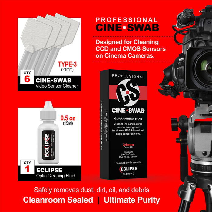 Photographic Solutions Cine Sensor Swab Kit for 24mm/Super 35 Video Cameras
