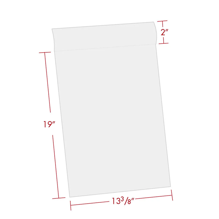 Print File 13×19-BAG Polyethylene Storage Bag with 2″ Flap, 13 × 19" - 100 Pack