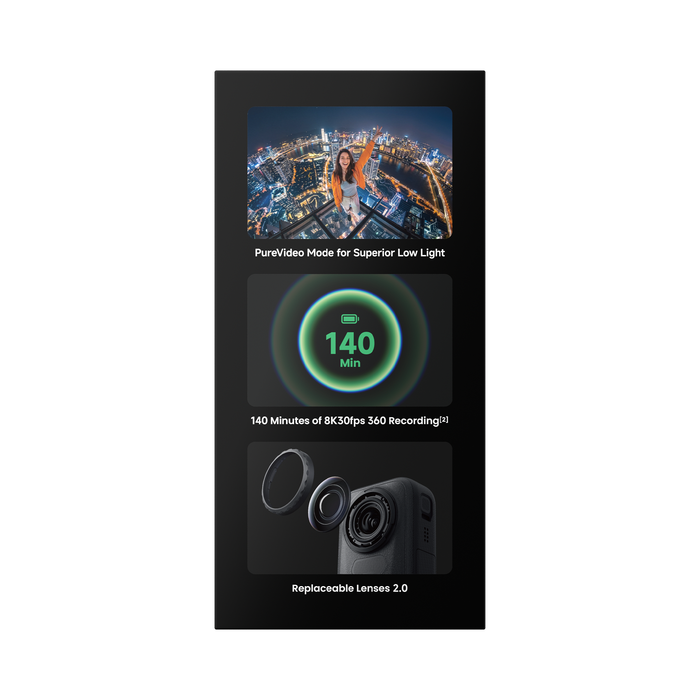 Insta360 X6 360° 8K Camera Standard Bundle - Midnight Black
