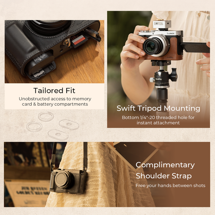 SmallRig Leather Half Case for LUMIX L10 5699 - Brown