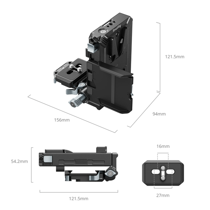 SmallRig V-Mount Battery Mount Plate Kit with Pro Circuit, 65W PD Charging, LCD Bracket & Tool-Free Arca-Swiss QR Plate 5227