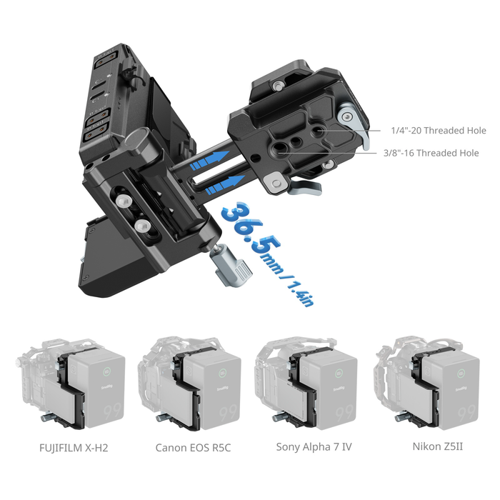SmallRig V-Mount Battery Mount Plate Kit with Pro Circuit, 65W PD Charging, LCD Bracket & Tool-Free Arca-Swiss QR Plate 5227