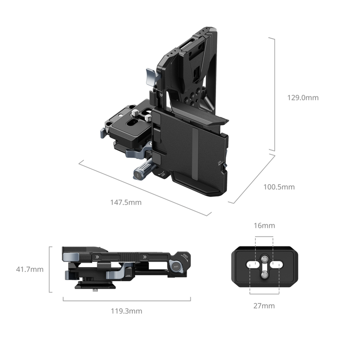 SmallRig V-Mount Battery Mount Plate Kit with Screen Protector, 65W PD Charging, LCD Bracket & Tool-Free Arca-Swiss QR Plate 5315