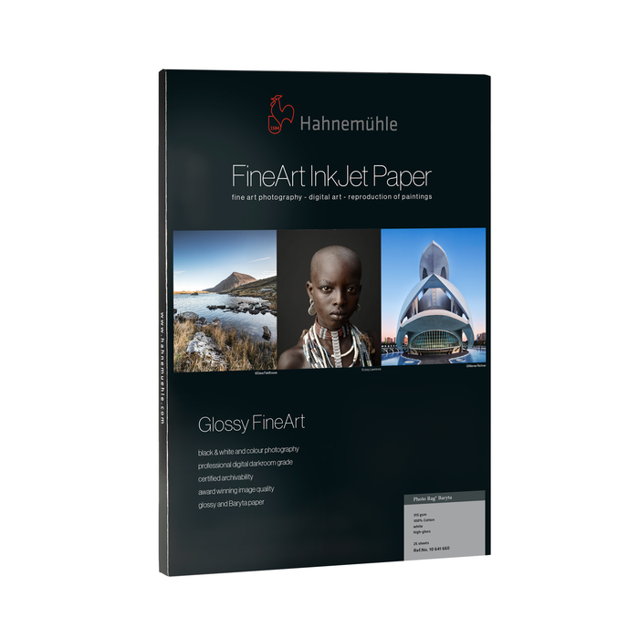 Hahnemühle Photo Rag Baryta Glossy FineArt Inkjet Paper 315, 13" x 19" - 25 Sheets