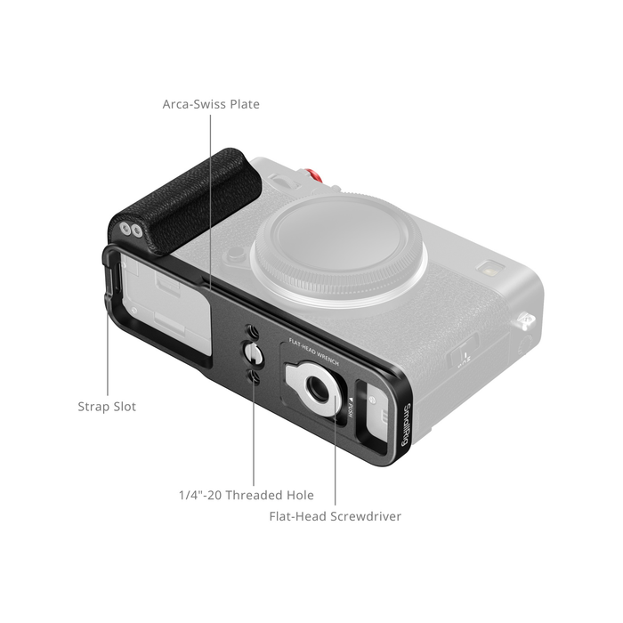 SmallRig L-Shaped Mount Plate with Silicone Handle for Fujifilm X-E5 Black 5448
