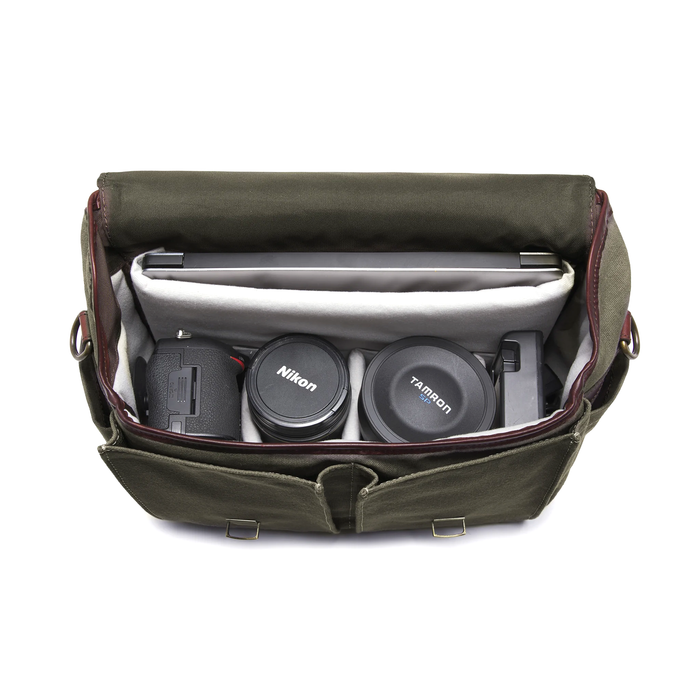 ONA Brixton Messenger Bag, Waxed Canvas - Olive