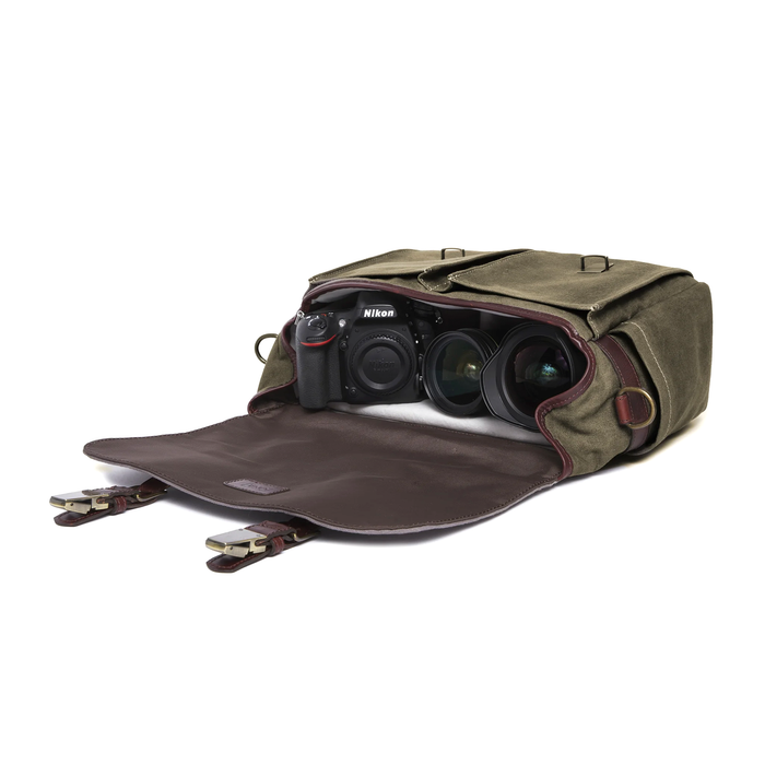 ONA Brixton Messenger Bag, Waxed Canvas - Olive