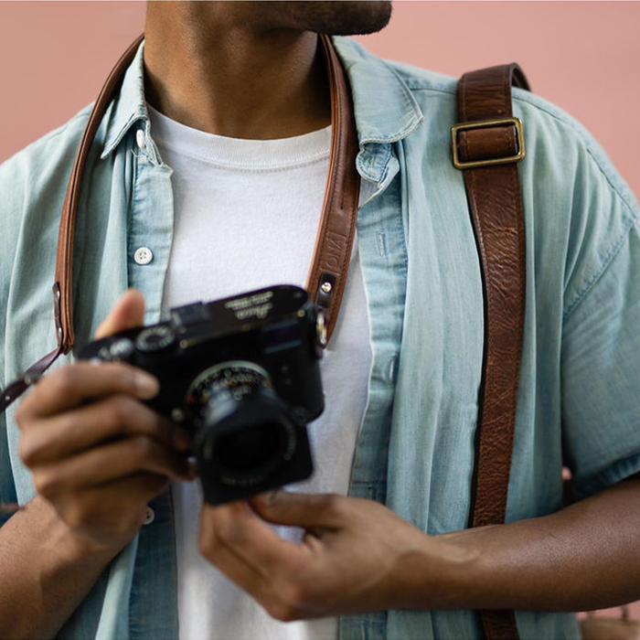 ONA Oslo Leather Camera Strap, 40-46" - Antique Cognac