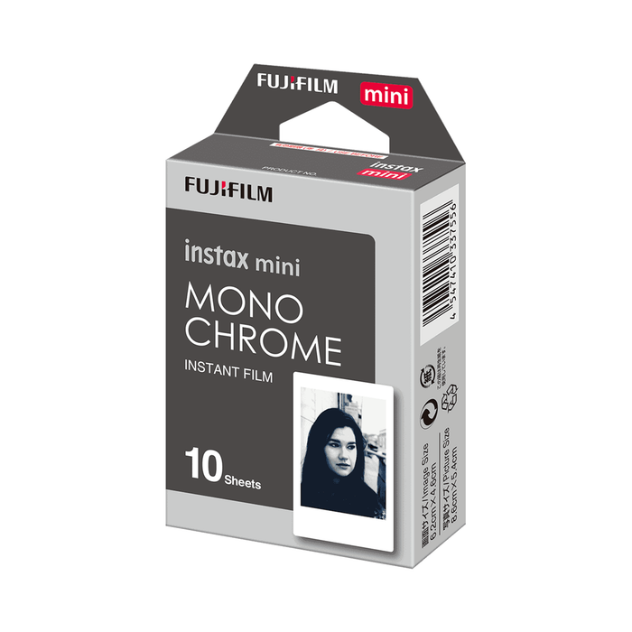 Fujifilm Instax Mini Instant Film, Monochrome with White Frame - 10 Exposures