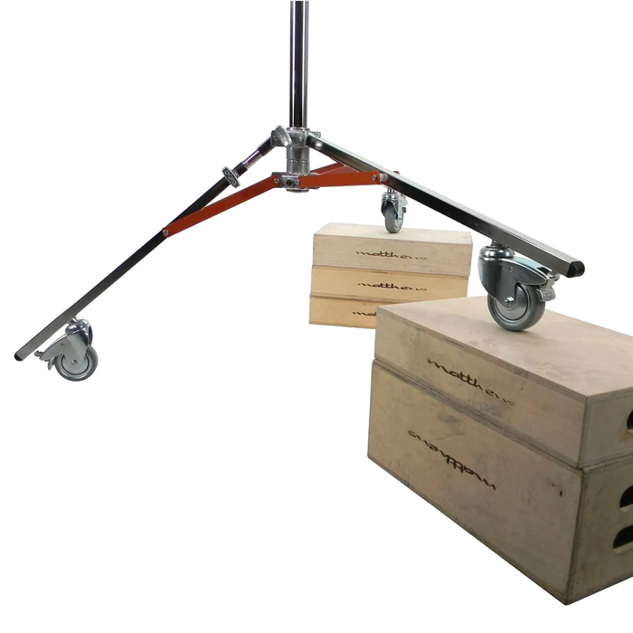 Matthews Hi-Hi Overhead Roller Stand with Rocky Mountain Leg 20.75' Chrome