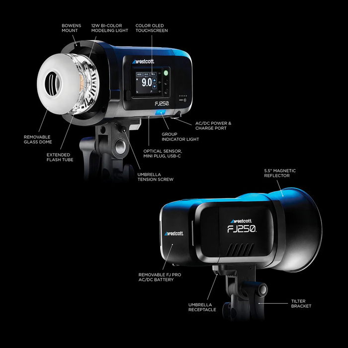 Westcott FJ250 Strobe 2-Light Backpack Kit with FJ-X3 Sony Wireless Trigger