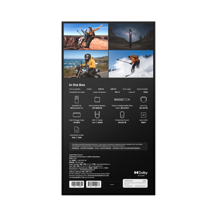 Insta360 X6 360° 8K Camera Essentials Bundle - Midnight Black