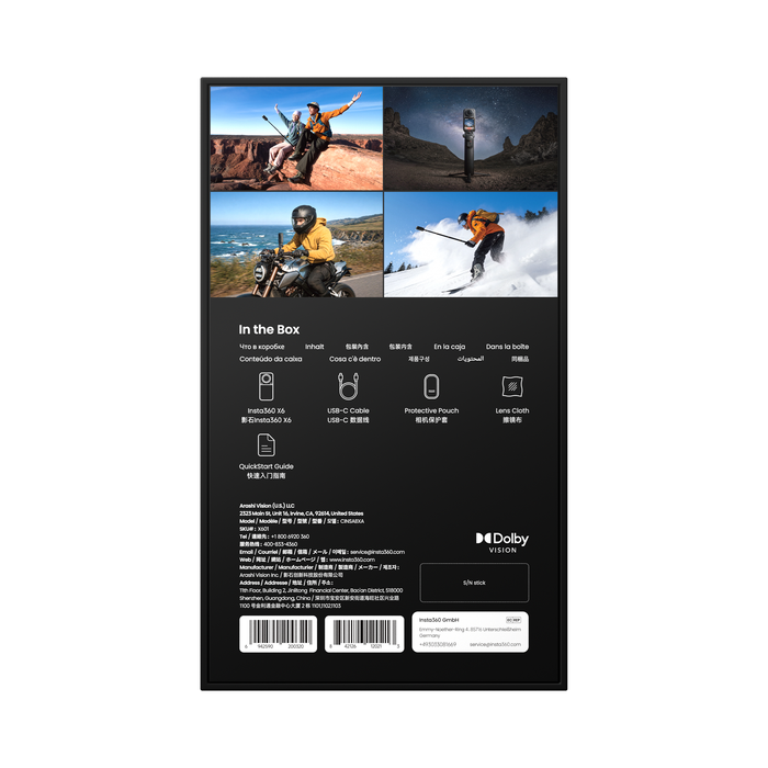 Insta360 X6 360° 8K Camera Standard Bundle - Midnight Black