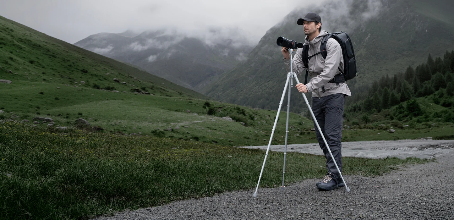 PGYTECH ZiPod Travel Carbon Fiber Tripod with Ballhead - Glacier Silver