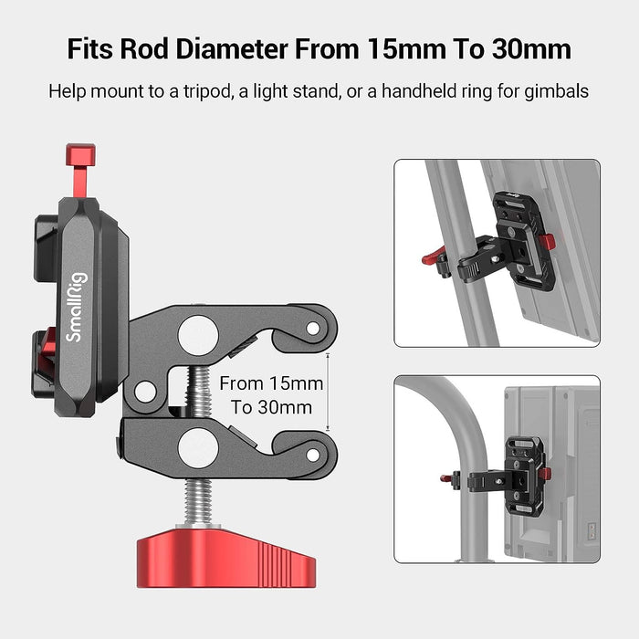 SmallRig Mini V-Mount Battery Plate with Crab-Shaped Clamp 2989