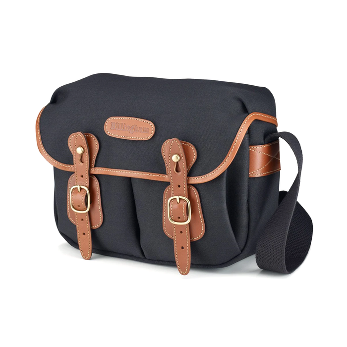 Billingham Hadley Small 3.5L Shoulder Bag - Black Canvas / Tan Leather (Olive Lining)