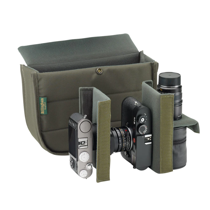 Billingham Hadley Small 3.5L Shoulder Bag - Black Canvas / Tan Leather (Olive Lining)