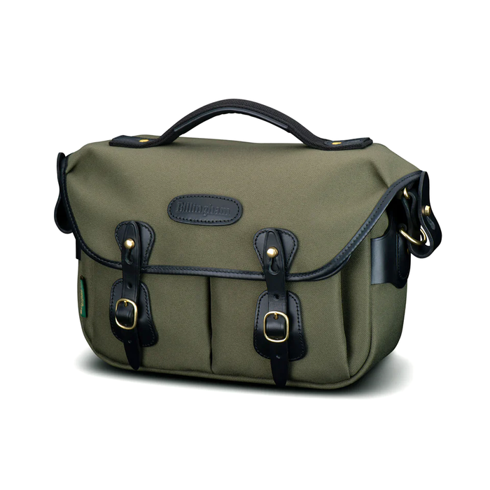 Billingham Hadley Small Pro 3.5L Shoulder Bag - Sage FibreNyte / Black Leather (Olive Lining)