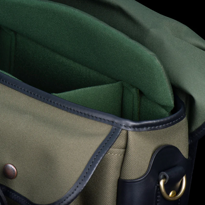 Billingham Hadley Small Pro 3.5L Shoulder Bag - Sage FibreNyte / Black Leather (Olive Lining)