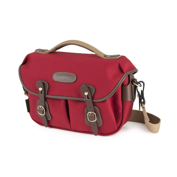 Billingham Hadley Small Pro 3.5L Shoulder Bag - Burgundy Canvas / Chocolate Leather (Chocolate Lining)