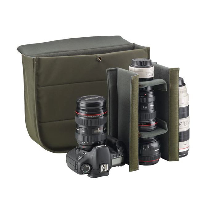 Billingham Hadley Large 8L Shoulder Bag - Black FibreNyte / Black Leather (Olive Lining)
