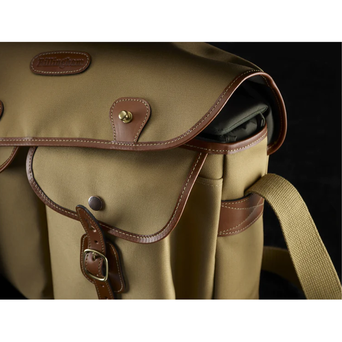 Billingham Hadley Large 8L Shoulder Bag - Black FibreNyte / Black Leather (Olive Lining)