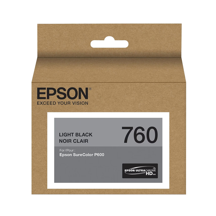 Epson T760 UltraChrome HD Light Black Ink Cartridge for SureColor P600 Printer