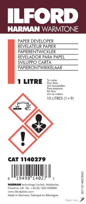 Ilford Harman Warmtone Developer for Black and White RC and Fiber-based Papers - 1 Liter (Makes 10L)