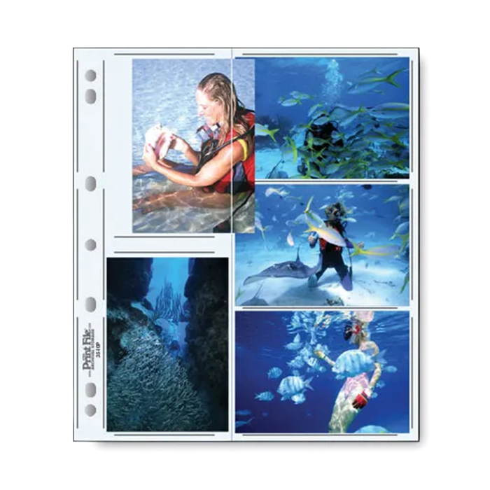 Print File 35-10P Archival Photo Pages with 5 Pockets (Holds 3.5x5" Prints) - 25 Pack