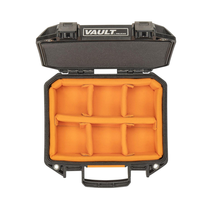 Pelican V100C Vault Equipment Case with Padded Dividers & Lid Foam - Black