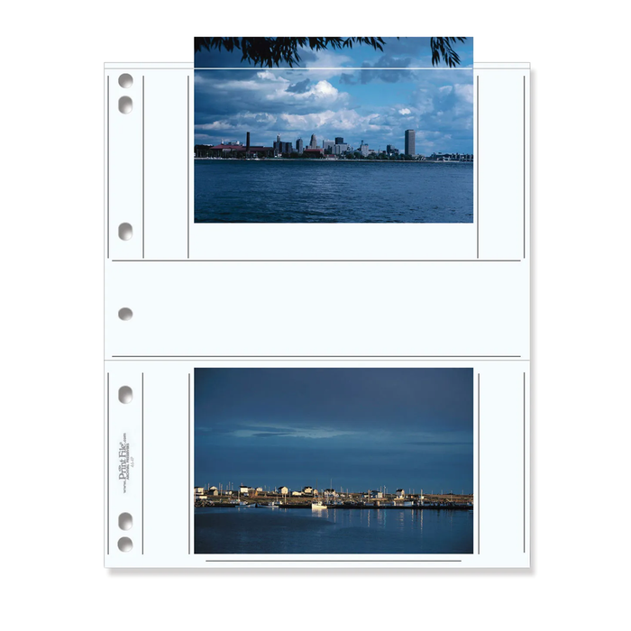 Print File 46-4P Archival Photo Pages with 2 Pockets (Holds 4x6" Prints or Postcards) - 25 Pack