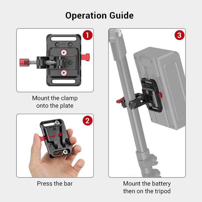 SmallRig Mini V-Mount Battery Plate with Crab-Shaped Clamp 2989